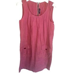 Max Mara Weekend Italy Linen Dusty Rose Sleeveless Sheath Sundress Dress Lux 2